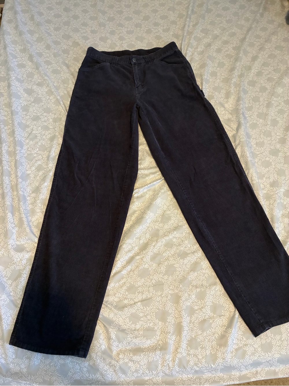 Vintage Riveted by Lee Dark Navy Corduroy Straight-Leg Pants